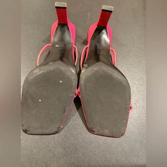 ZARA Pink Square Toe Strappy Heels - Picture 2 of 2